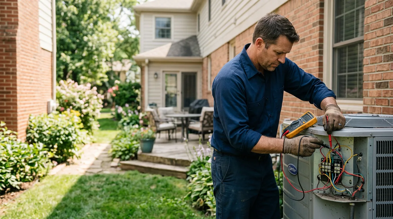 HVAC technician working near Wamego, KS